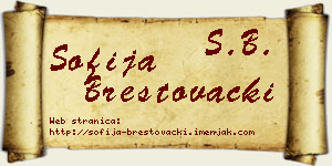 Sofija Brestovački vizit kartica